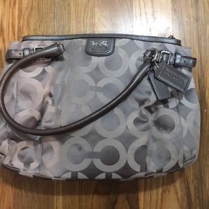 Gray coach bag